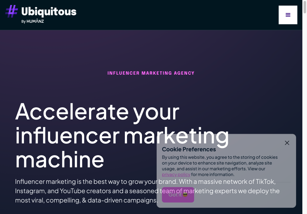 Ubiquitous influencer marketing services