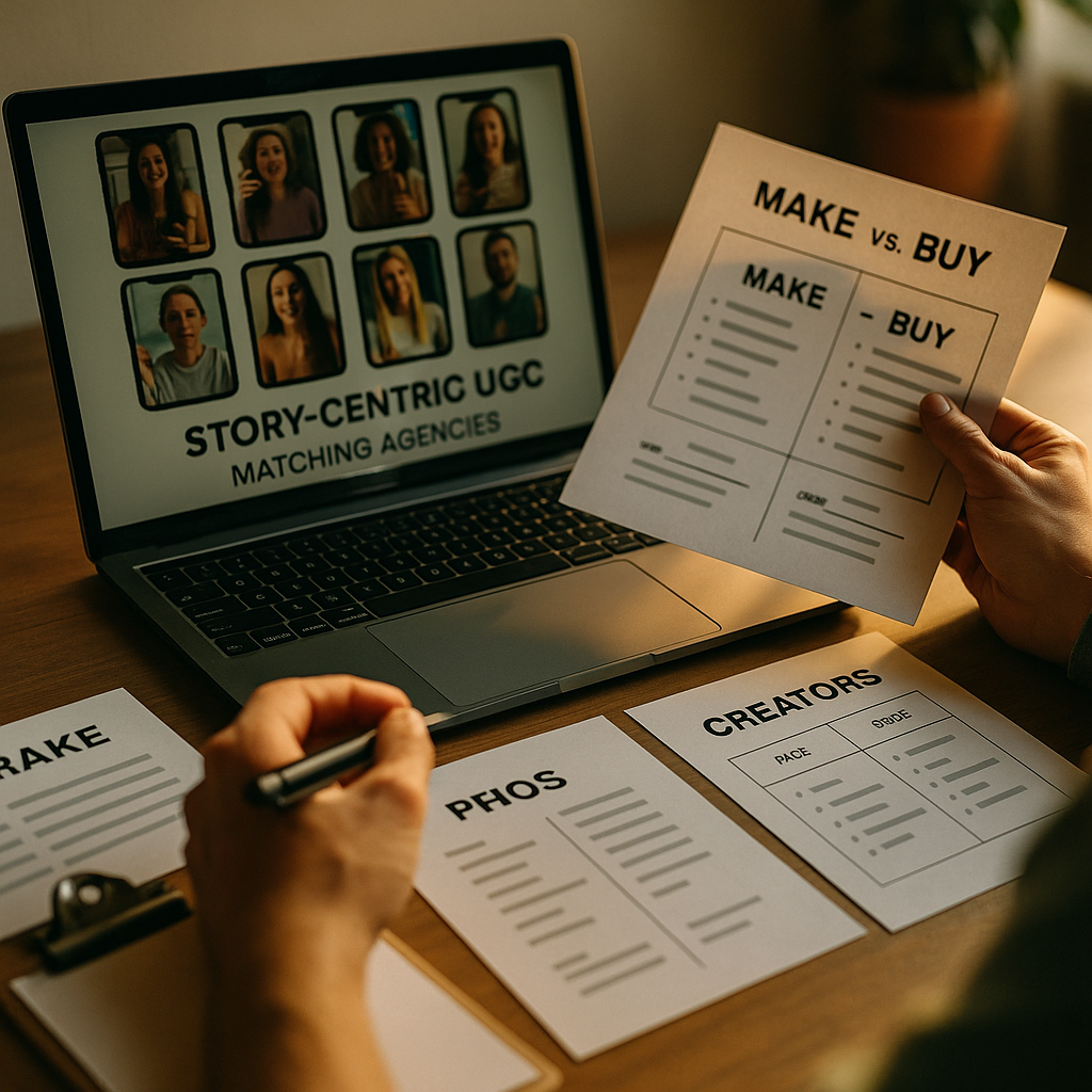 Story-Centric UGC Matching Agencies, Make vs Buy Guide
