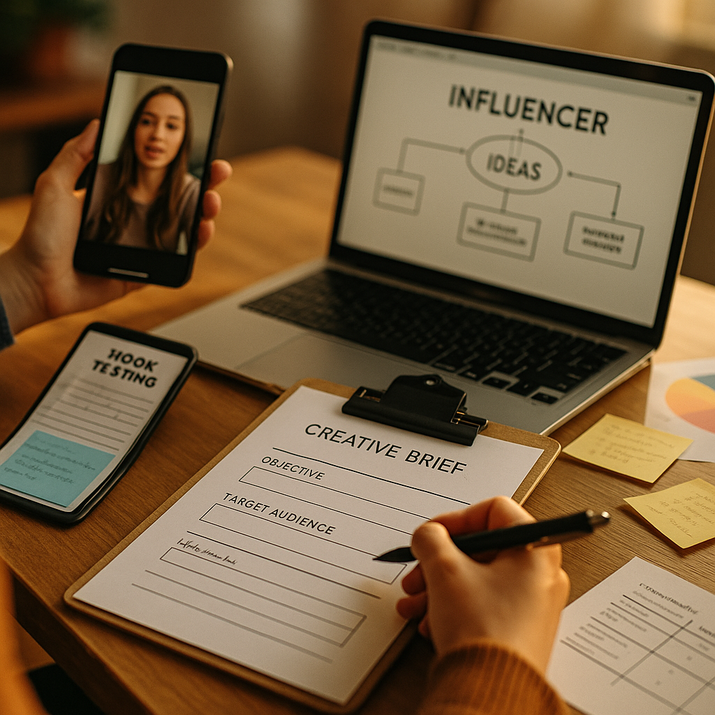 Influencer Creative Planning, Brief Templates and Hook Testing