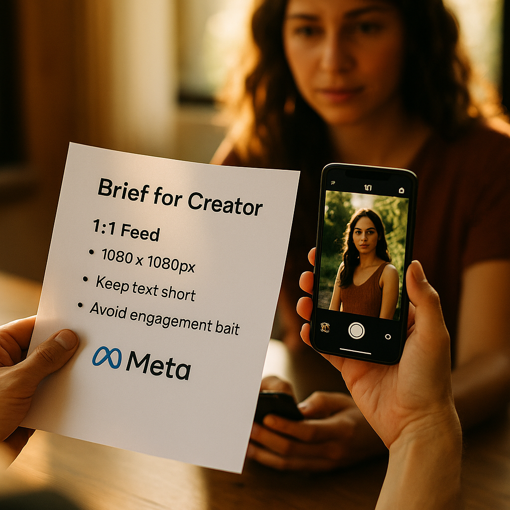 Brief Creators for Meta 1:1 Feed Format and Avoid Suppression