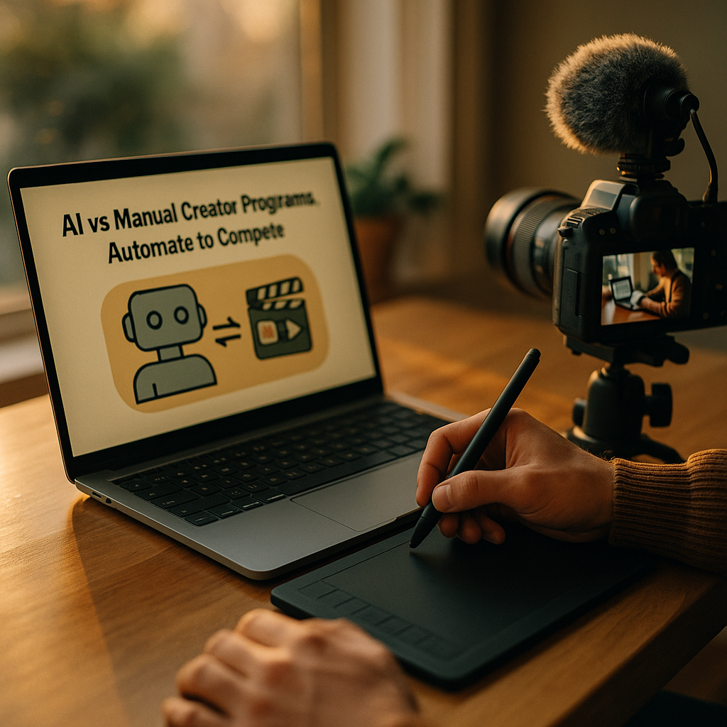 AI vs Manual Creator Programs, Automate to Compete