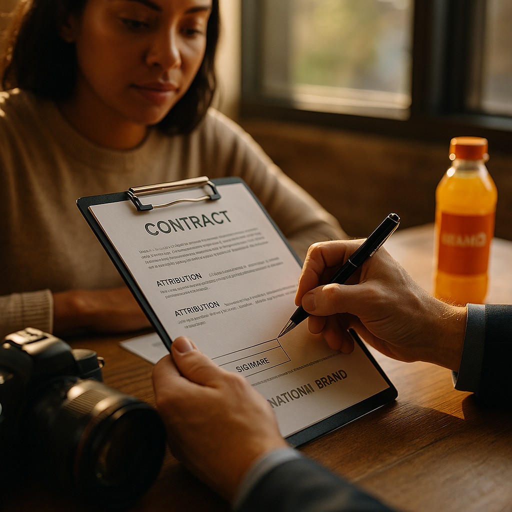 Creator National Brand Campaign Contracts, Rights, and Attribution