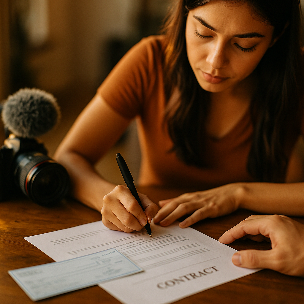 Hybrid Flat Fee and Performance Bonus Contracts for Micro-Influencers