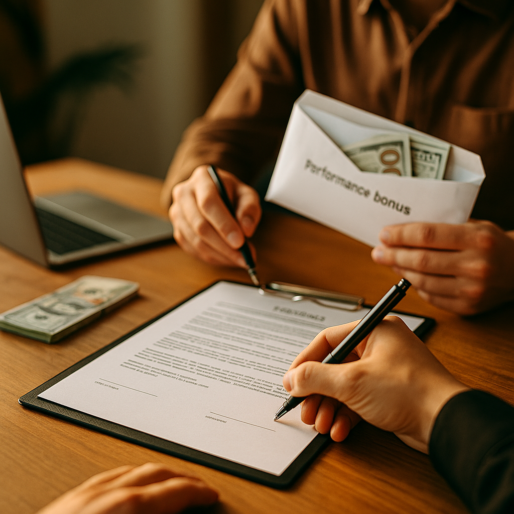 Hybrid Creator Contracts, Flat Fee Plus Performance Bonus
