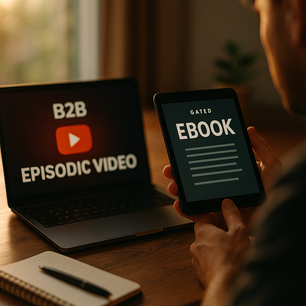 B2B Episodic Video vs Gated eBooks, Mid-Funnel Strategy