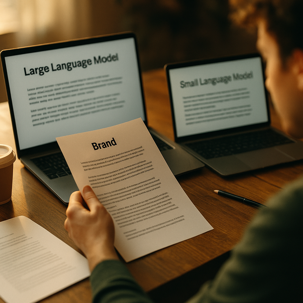 Small Language Models for Brand Copy Beat Big LLMs on Cost