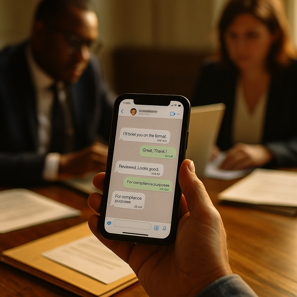 Group Chat Screenshot Format, Briefed for Trust and Compliance