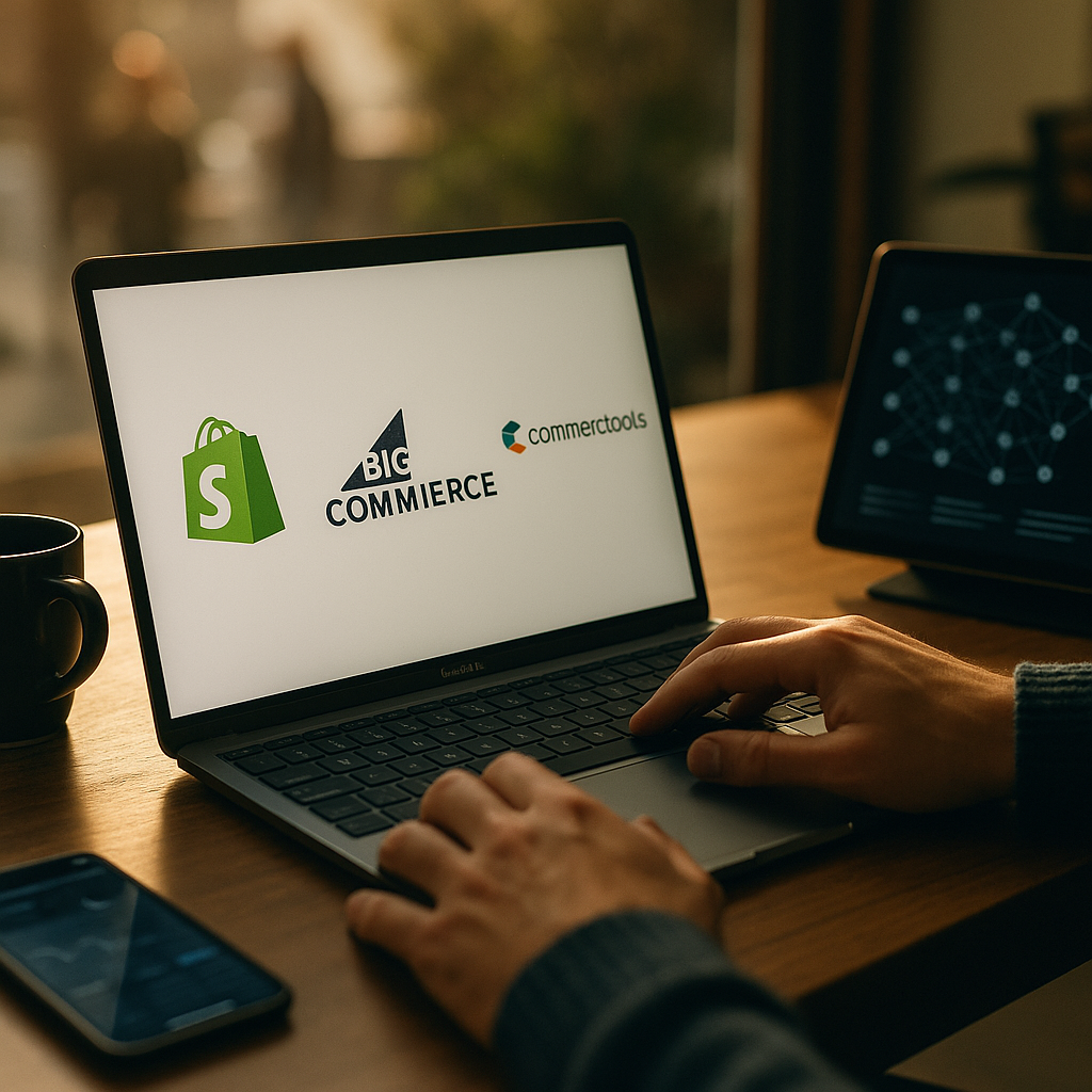 Shopify Plus vs BigCommerce vs commercetools for AI Feeds