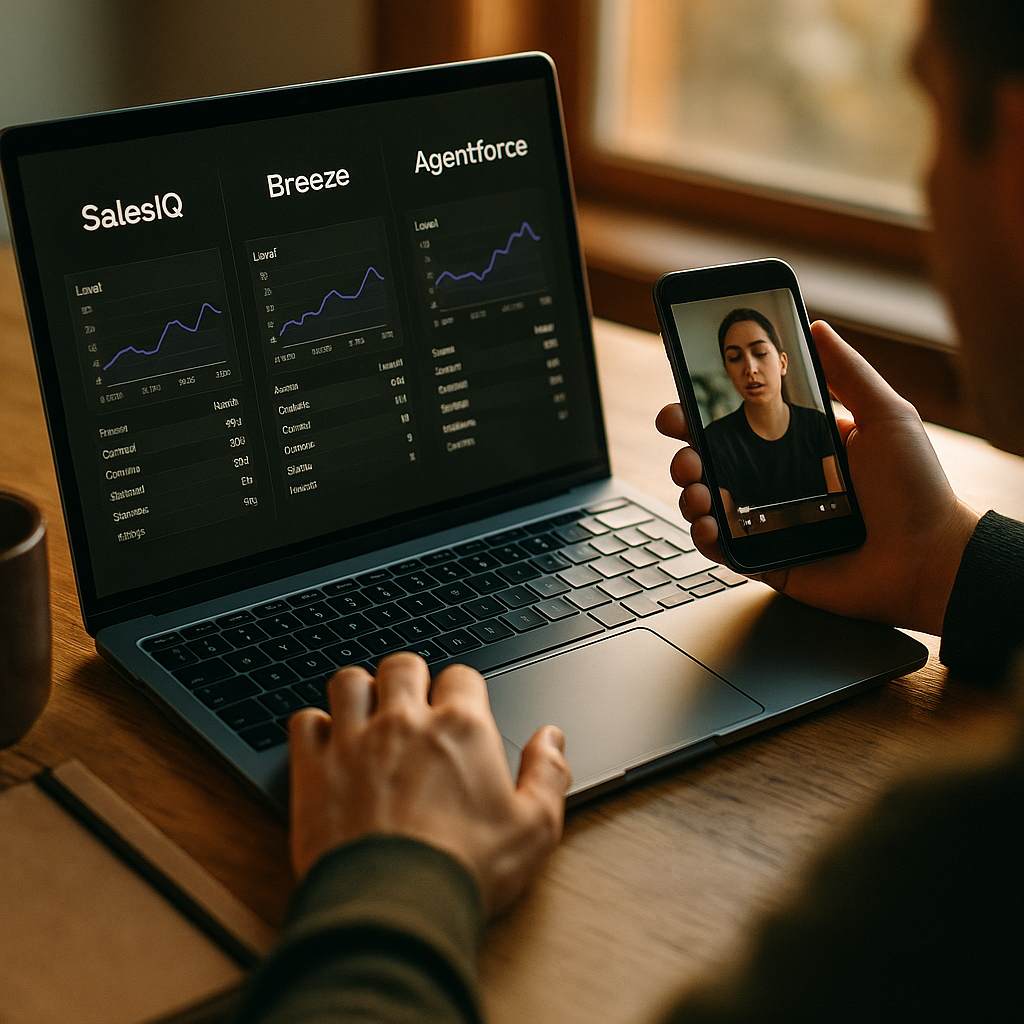 SalesIQ vs Breeze vs Agentforce for Creator-to-CRM Attribution