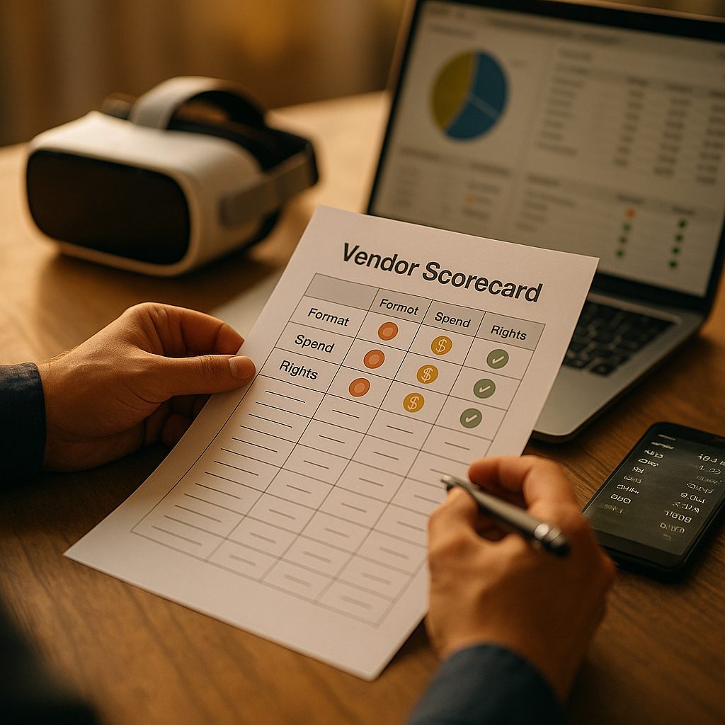 XR ONE Vendor Scorecard: Format, Spend, and Rights Checks