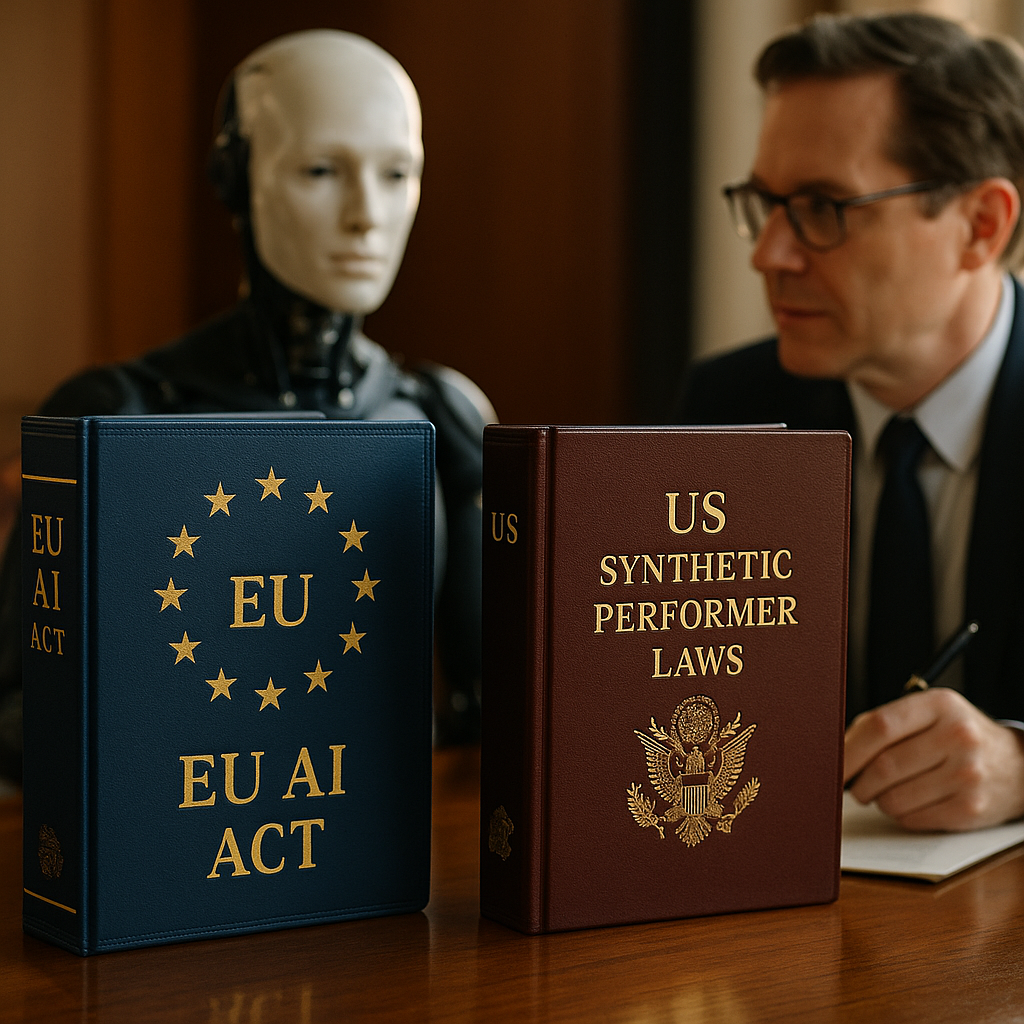 EU AI Act vs US Synthetic Performer Laws, Reconciled