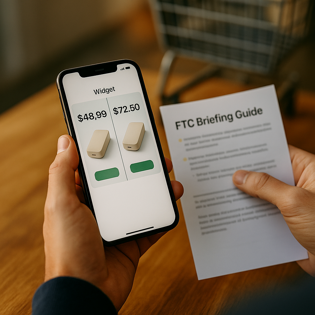 Split-Screen Price Comparison Format, FTC Briefing Guide