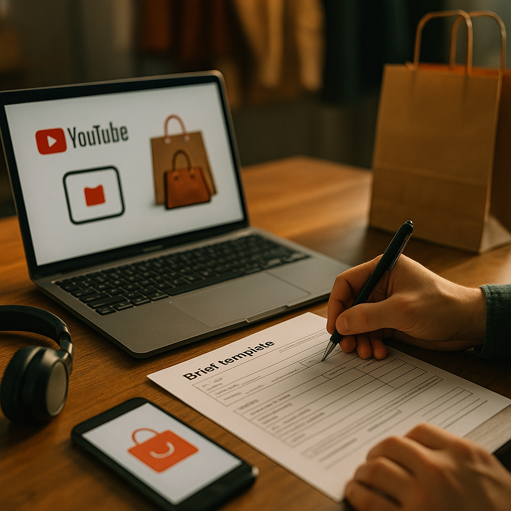 YouTube Shopping Affiliate Brief Template for UK Retailers