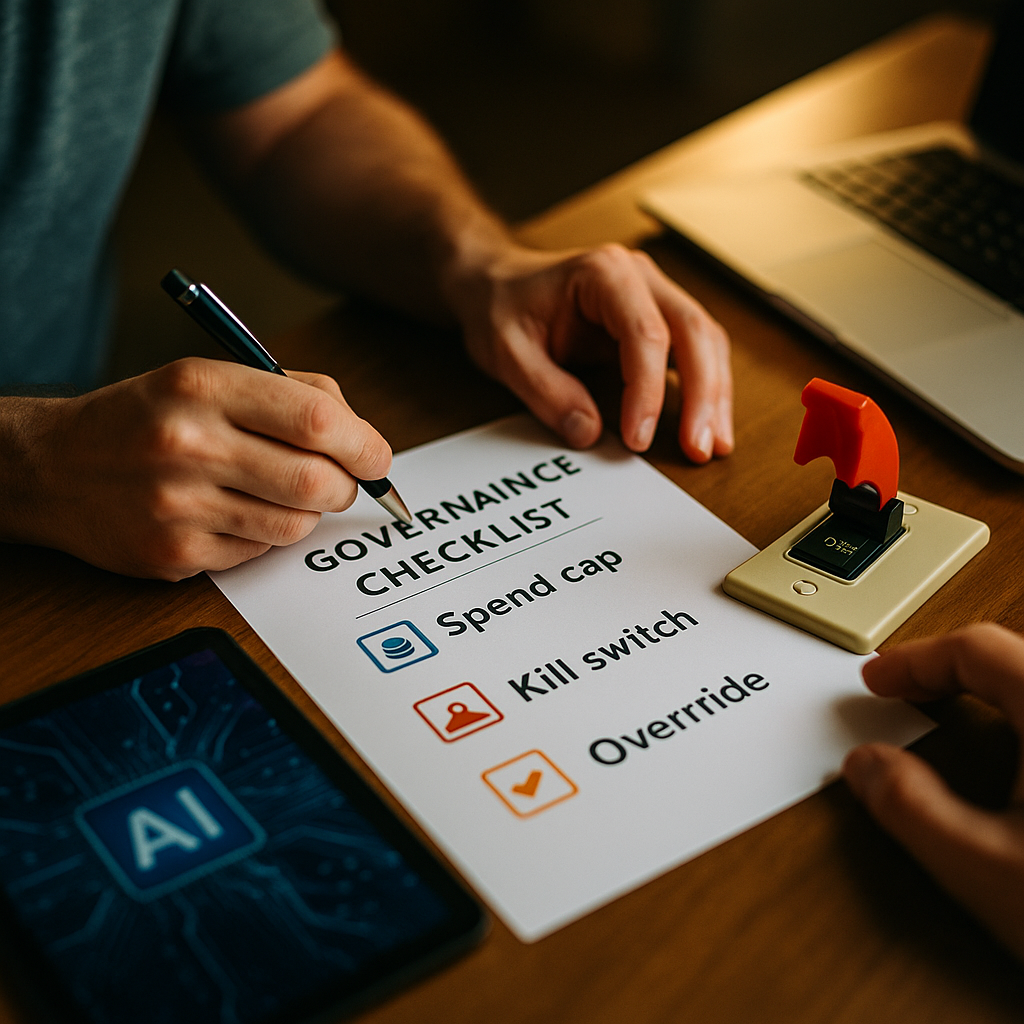 AI Agent Governance Checklist: Spend Caps, Kill Switches, Overrides