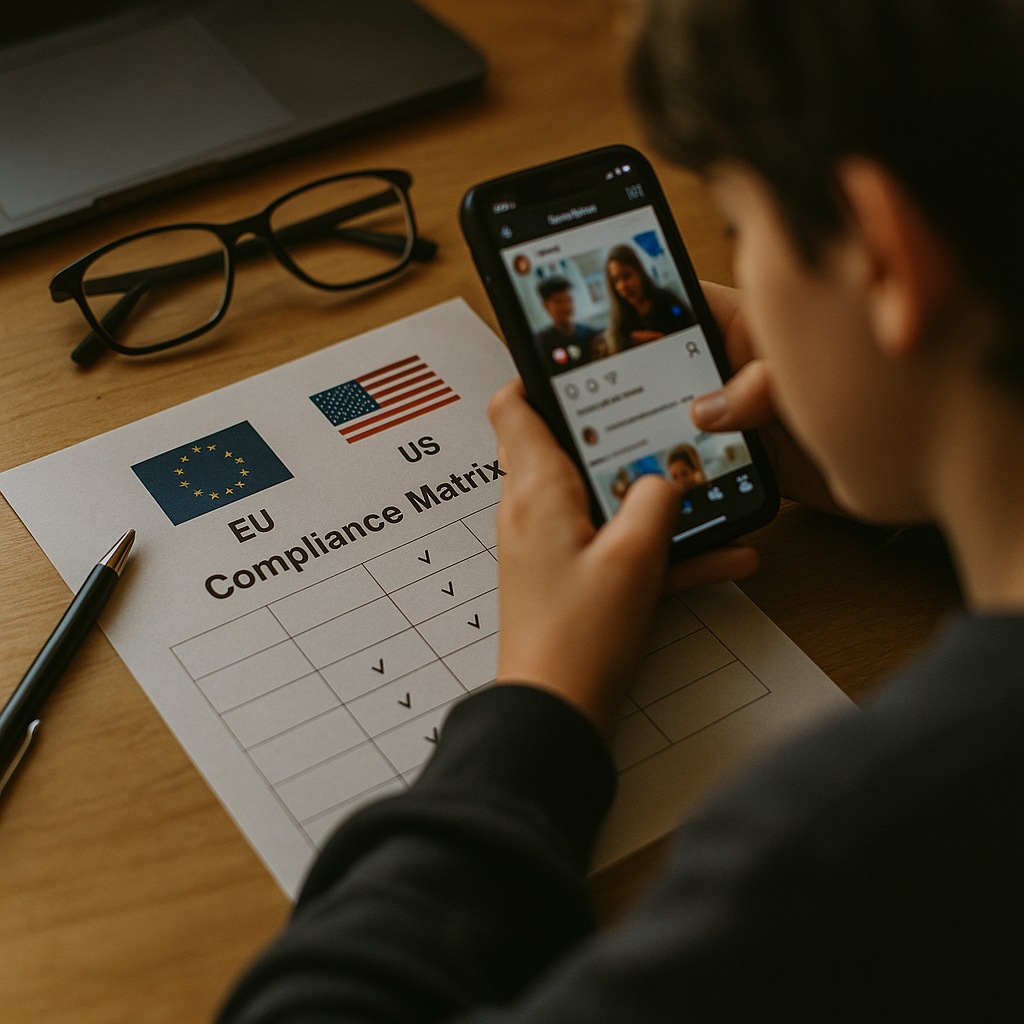 EU DSA vs US Youth Social Media Laws, One Compliance Matrix