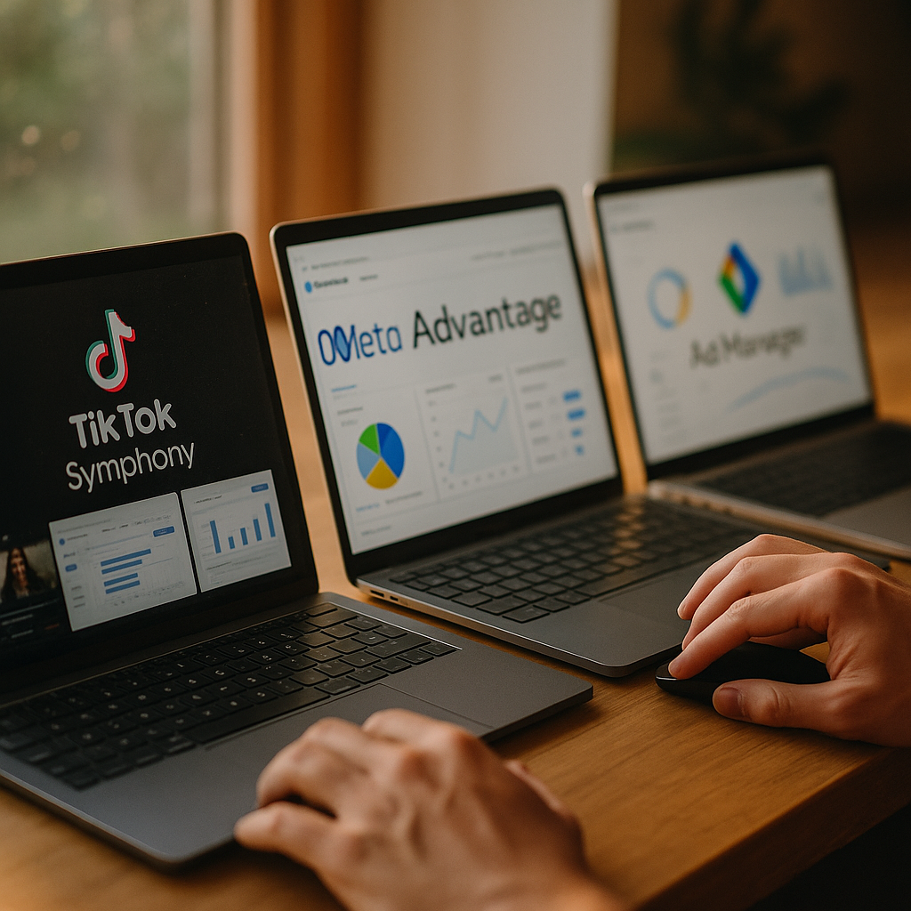 TikTok Symphony vs Meta Advantage+ vs Google Ask Ad Manager
