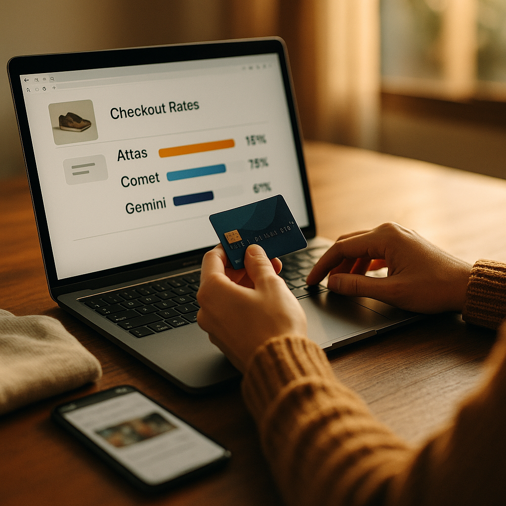 AI Shopping Agent Checkout Rates: Atlas vs Comet vs Gemini