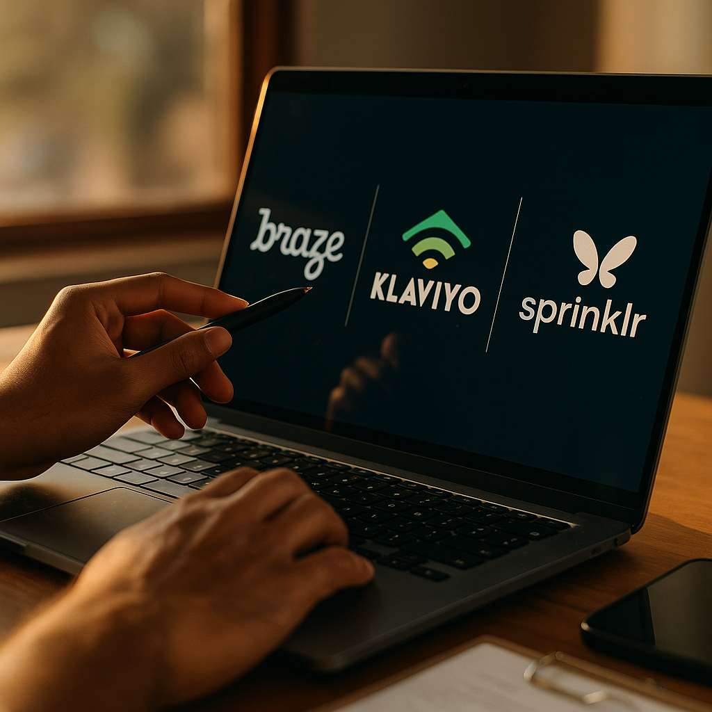 Braze vs Klaviyo vs Sprinklr, AI MarTech Compared