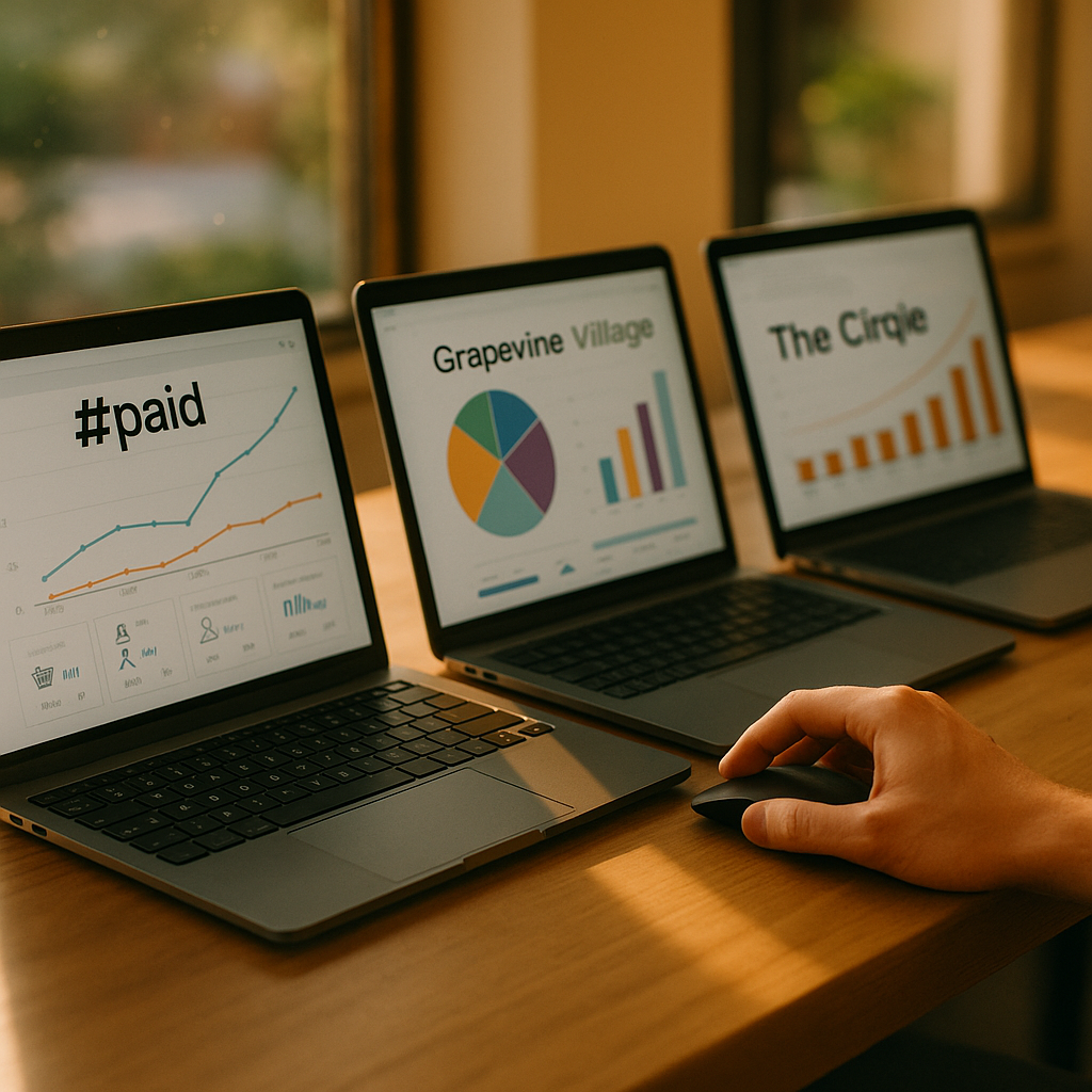 #paid vs Grapevine Village vs The Cirqle Attribution Compared