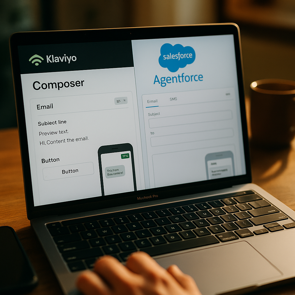 Klaviyo Composer vs Salesforce Agentforce for Email and SMS