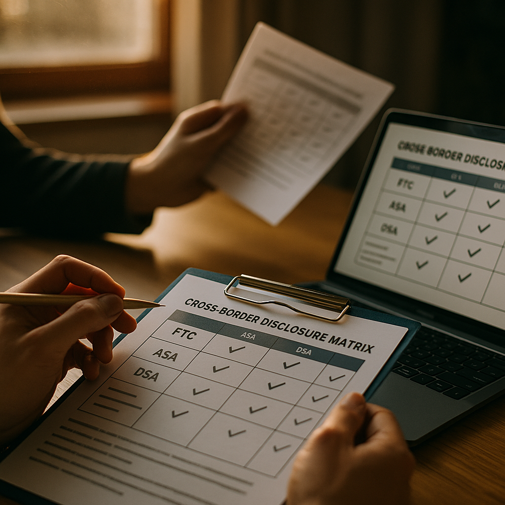Cross-Border Disclosure Matrix for FTC, ASA, and DSA Rules