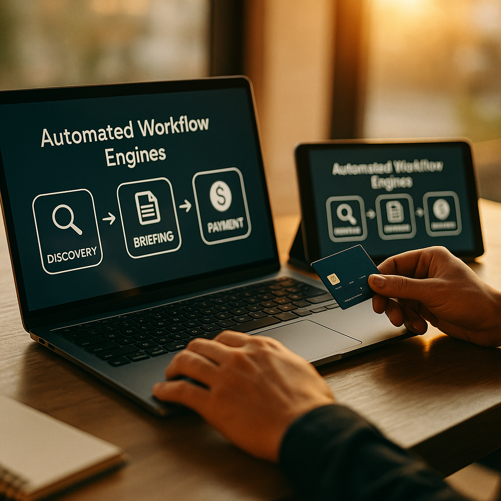 Automated Workflow Engines: Discovery, Briefing, and Payment