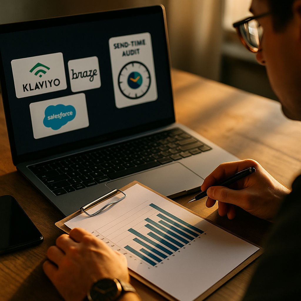 Klaviyo vs Braze vs Salesforce, Agentic Send-Time Audit