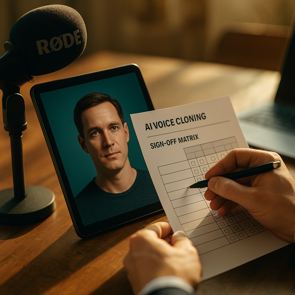 AI Voice Cloning Sign-Off Matrix for Right-of-Publicity Risk