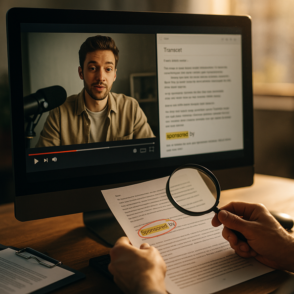 Video Transcript Audit System Catches Undisclosed Sponsorships