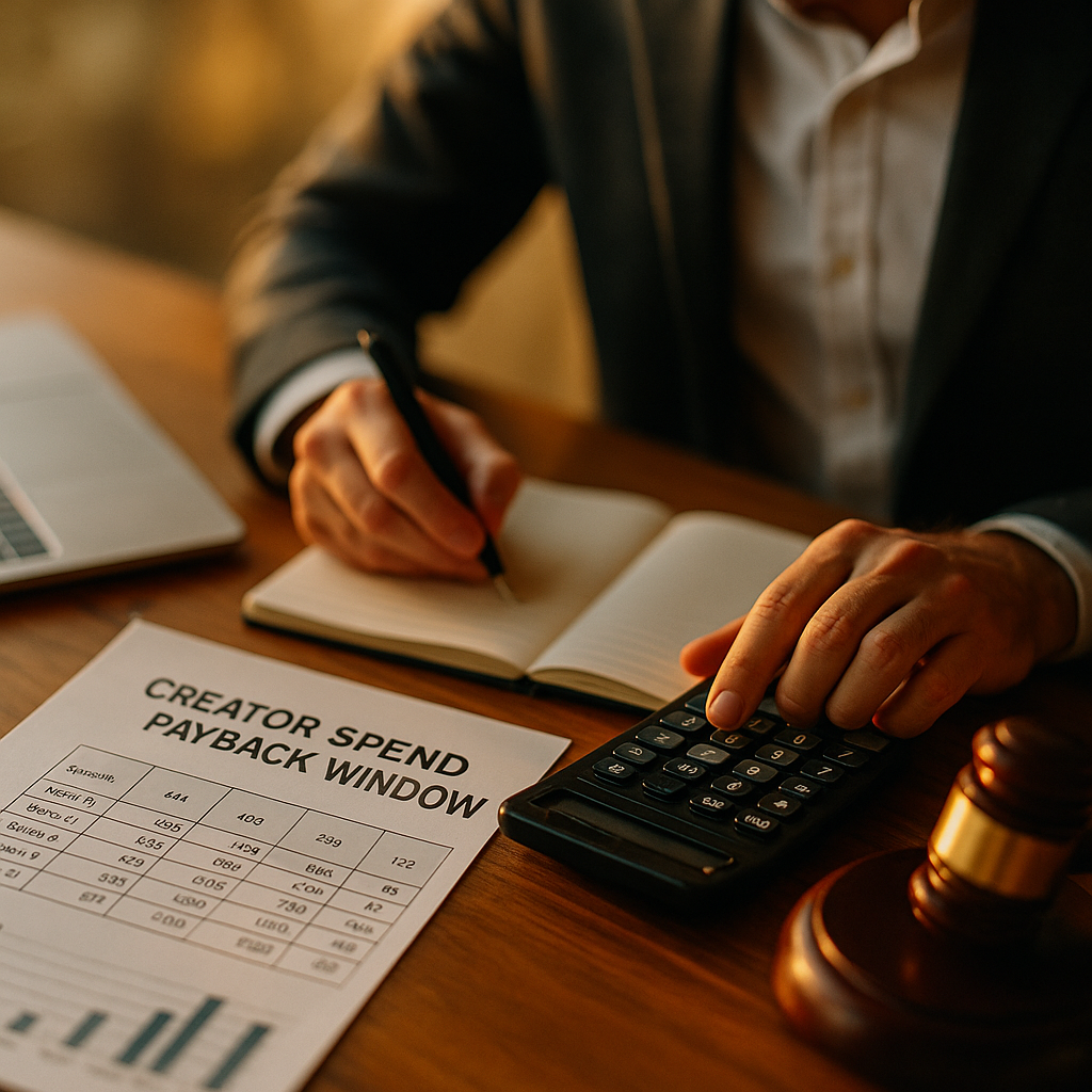 Creator Spend Payback Window: A Finance-Legal Model