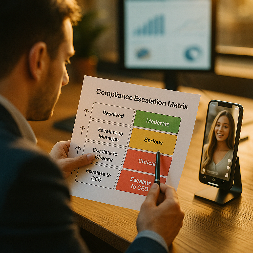 Compliance Escalation Matrix for Vertical Media Ads