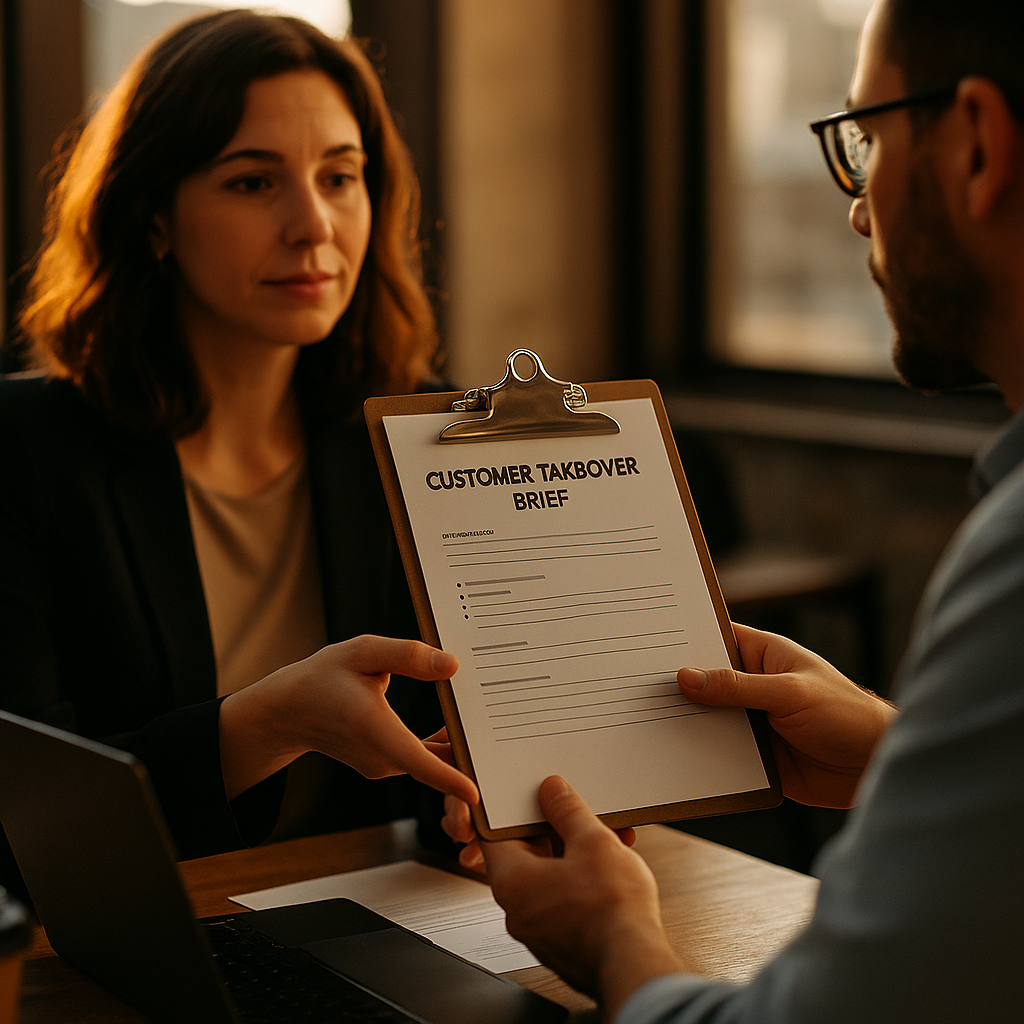 Customer Takeover Briefs: A Safe Handoff Format That Works