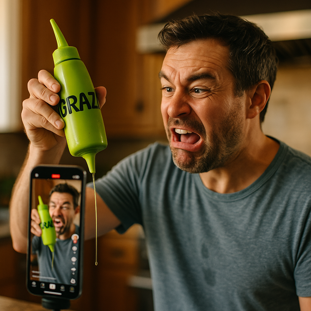 Graza Squeeze Bottle Comedy: Founder-Led TikTok Beats Influencer Ads