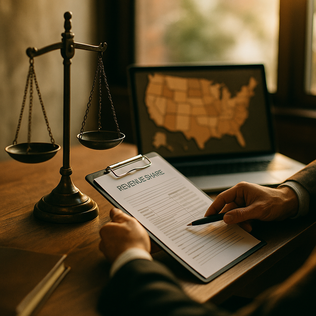 Franchise Law Risk in Revenue Share Creator Deals, State Screen