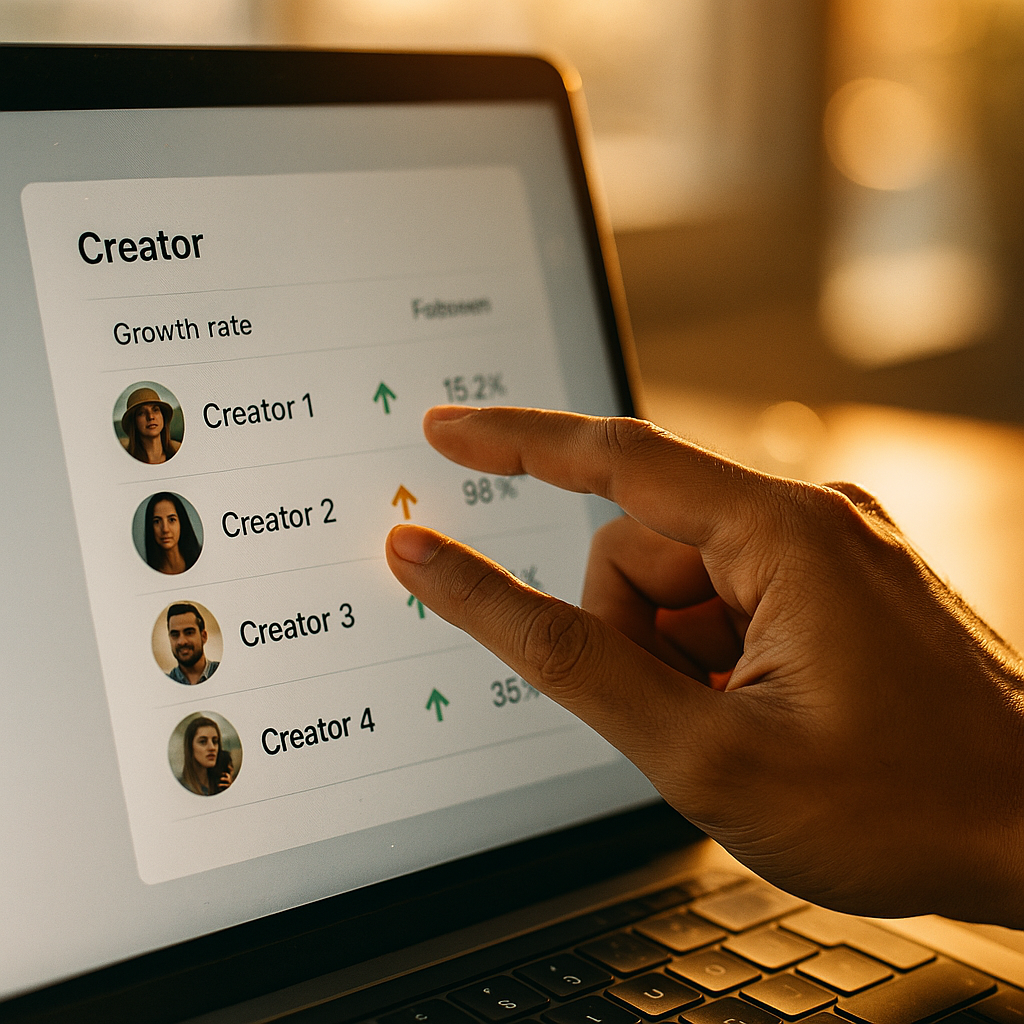 Socialpruf Sorts Creators by Growth Rate, Not Followers