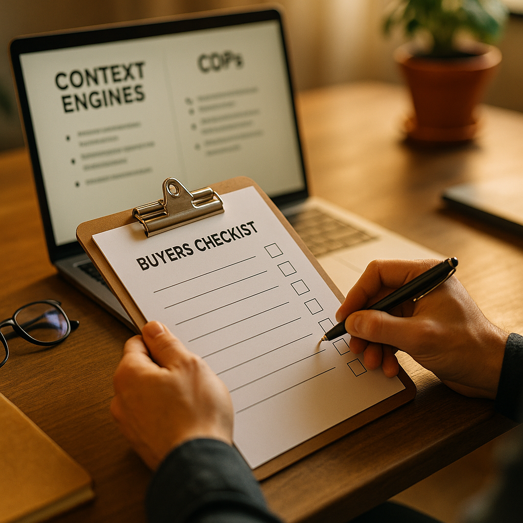 Context Engines vs CDPs, A Nine Point Buyers Checklist