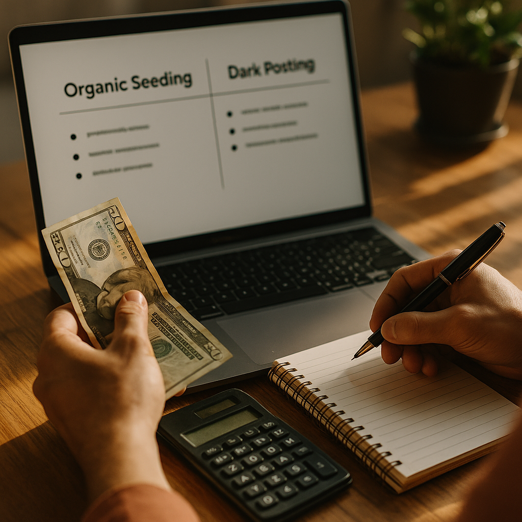 Organic Seeding vs Dark Posting, A Creator Budget Decision Matrix