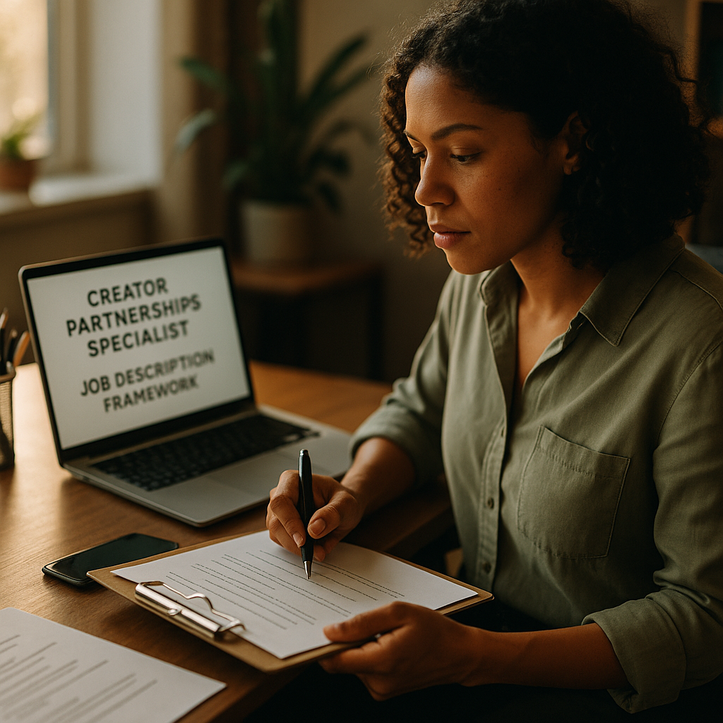 Creator Partnerships Specialist, The Job Description Framework
