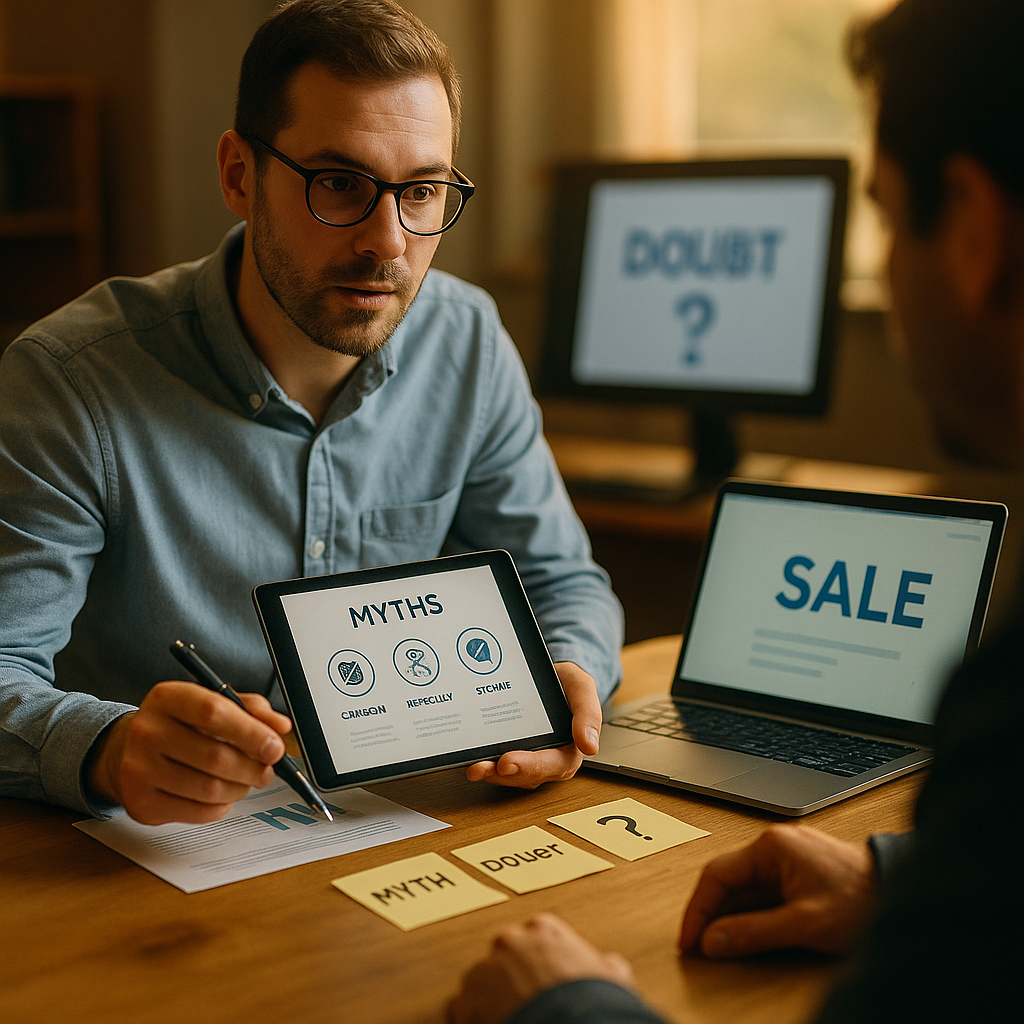 Myth Busting Explainers, Naming Doubts to Win the Sale