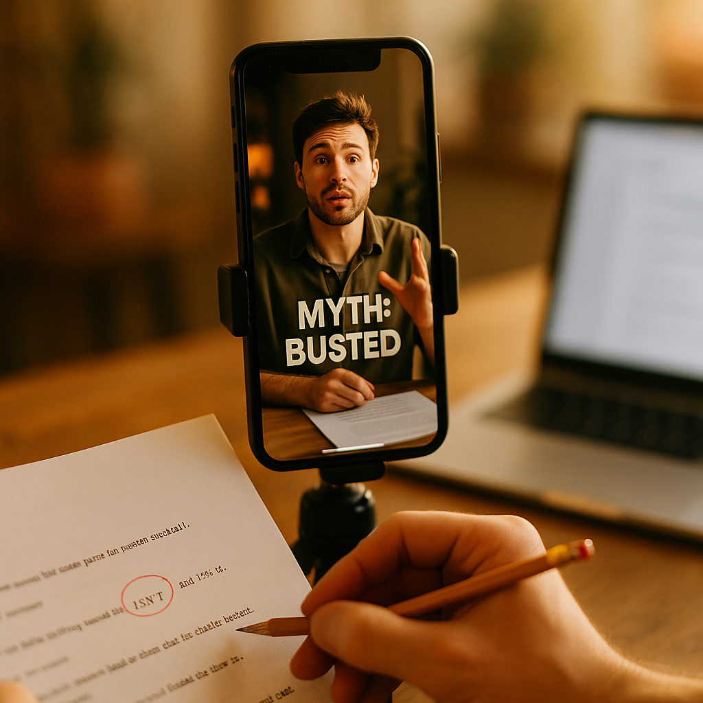 Myth Busting Reels, Scripting Corrections That Build Trust
