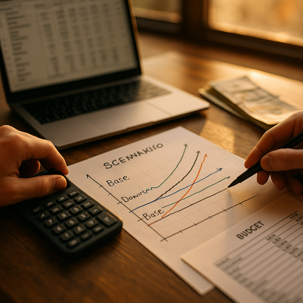 Scenario Planning Influencer Budgets, Base, Downturn, Upside