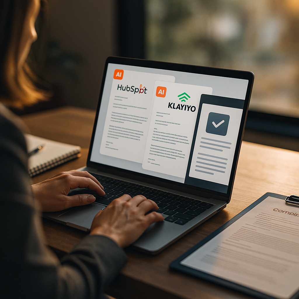 HubSpot Marketo Klaviyo AI Drafts, Vetting Compliance Gaps